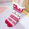thumbnail image 1 of Riecok Christmas Socks for Women Thick Thermal Cushioned Non Slip Grip Crew Socks Mid Calf Stretched Plush Warm Sleeping Socks for Everyday Wear, 1 of 7