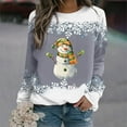 thumbnail image 1 of Riecok Christmas Women Graphic Sweatshirts Long Sleeves Round Neck Winter and Fall Christmas Funny Graphic Comfortable Loose Oversized Soft Tops Gray L, 1 of 3