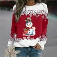 thumbnail image 1 of Riecok Christmas Women's Hooded Sweatshirt Long Sleeves Crew Neck Winter and Fall Christmas Funny Graphic Comfy Loose Oversized Fashion Soft Tops Red M, 1 of 3