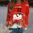 thumbnail image 1 of Riecok Christmas Women's Hooded Sweatshirt Long Sleeves Crewneck Fall Christmas Funny Graphic Holiday Sweatshirts Comfy Loose Oversized Pullover Hoodless Tops Red XXL, 1 of 4