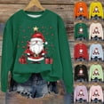 thumbnail image 1 of Riecok Christmas Women's Hoodless Sweatshirts Long Sleeves Round Neck Fall Christmas Funny Graphic Oversized Soft Fashion Holiday Sweatshirts Pullover Hoodless Tops Black L, 1 of 4