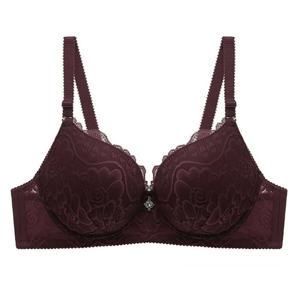 Riecok Comfort Bras for Women Pius Size Thin Gathered Underwire Soft Breathable Daliy Sport Underwear Bras Coffee 38