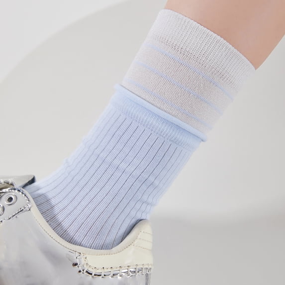 Riecok Cotton Socks for Women Lightweight Cushioned Crew Socks Mid Calf Stretched Breathable Soft Cozy Socks for Travel Hiking and Running