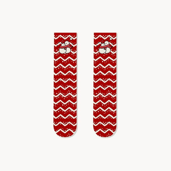 Riecok Cozy Socks Christmas Lightweight Cushioned Crew Socks Mid Calf Stretched Soft Comfortable Socks for Everyday Wear