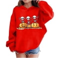 thumbnail image 1 of Riecok Cute Hoodies for Kids Halloween Skeleton Print Hooded Pullover Long Sleeve Spooky Season Sweatshirt Casual Fall Clothes, 1 of 8