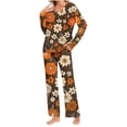 thumbnail image 1 of Riecok Cute Pajama Sets for Women Crewneck Loungewear Set Long Sleeve Tops and Pants Floral Print Soft Cozy Sleepwear, 1 of 6