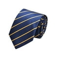 thumbnail image 1 of Riecok Dress Ties for Men Striped Classic Woven Formal Men Bowtie Party Wedding Neckwear Navy Free Size, 1 of 4