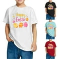 thumbnail image 1 of Riecok Easter Boy Outfit Easter Printed T-shirt Summer Toddler Girls Short Sleeve Summer Clothes Fashion Comfortable Shirt Kids Clothes Boys or Girls Toddler T-Shirt 110 White, 1 of 5