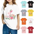 thumbnail image 1 of Riecok Easter Bunny Shirt Toddler Boys Girls Short Sleeve Shirts for Boys Unisex Summer Clothes Boys or Girls Toddler T-Shirt 5 T Blue, 1 of 5