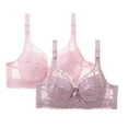 thumbnail image 1 of Riecok Everyday Bras for Women Lace 2 Pack Underwire Bras Stretch Push Up Bras Breathable Comfortable Bras, 1 of 2