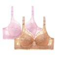 thumbnail image 1 of Riecok Everyday Bras for Women Lace 2 Pack Underwire Bras Stretch Push Up Bras Breathable Comfortable Bras, 1 of 2