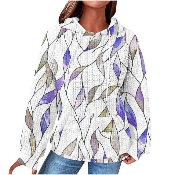 Riecok Fall Sweatshirts for Women Raglan Sleeve Hooded Drawstring Pullover Drawstring Pullover Tops with Pocket Cozy Casual Clothes