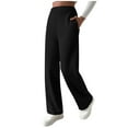 thumbnail image 1 of qelini Fleece Lined Sweatpants Women High Waisted Pants Solid Baggy Wide Leg Pants Casual Dressy Trousers with Pockets, 1 of 8