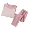 thumbnail image 1 of Riecok Fleece Outfit Kids Long Sleeve Solid Color Pullover Tops and Long Pants Soft Comfortable Bottom Sets, 1 of 6