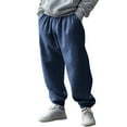 thumbnail image 1 of qelini Fleece Sweatpants for Men Stretchy Elastic Waist Drawstring Pants Solid Warm Pants Casual Cozy Trousers, 1 of 8