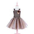 thumbnail image 1 of Riecok Flower Dresses for Kids Sleeveless Sequin Ruffle A Line Princess Dresses Halloween Birthday Party Kid Patchwork Tulle Skirt Formal Gown Dresses Coffee M, 1 of 8