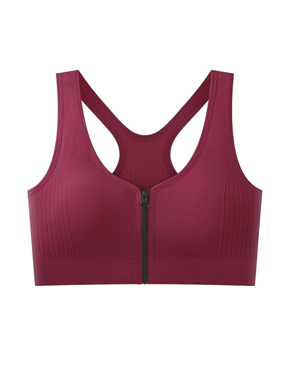 Front Zip Bras for Women Plus Size Wireless Bras with Support Push up Stretch Cross Back Everyday Bras