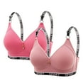 thumbnail image 1 of Riecok Full Coverage Bras for Women Seamless 2 Pack Wireless Bras Push Up Everyday Bras Breathable Comfortable Bras, 1 of 2