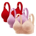 thumbnail image 1 of Riecok Full Coverage Everyday Bras Lace 3 Pack Wireless Bras Plus Size Push Up Bras Breathable Comfortable Bras, 1 of 7