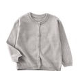 thumbnail image 1 of Riecok Girls Cardigan Crewneck Long Sleeve Knit Solid Color Button down Kint Sweaters Gray 2-3 Years, 1 of 6