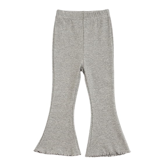 Riecok Girls Flare Leggings High Waisted Elasticity Basic Solid Color Fashion Casual Yoga Pants Gray 8 Years