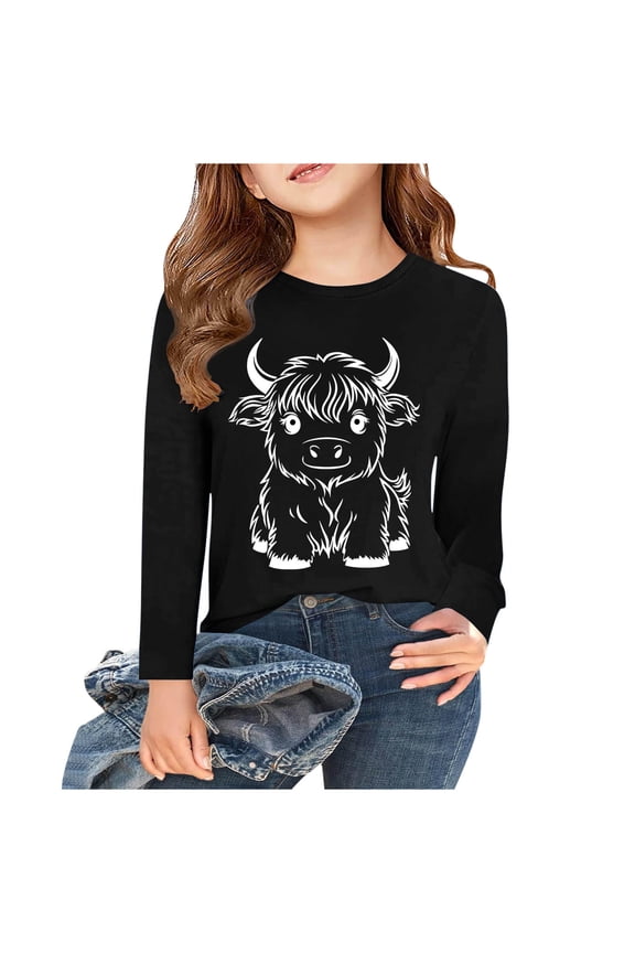 Girls Graphic Hoodie Sweatshirt Long Sleeve Crew Neck Casual Comfy Spring Pullover All-match Sports Shirt Trendy Clothes Winter&nbsp;Clothes Older Children Pullover Black 14-15 T