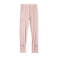 thumbnail image 1 of Riecok Girls Leggings High Waisted Elasticity Basic Solid Color Fashion Straight Yoga Pants Pink 4-5 Years, 1 of 2