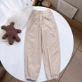 thumbnail image 1 of Riecok Girls Wide Leg Sweatpants Elastic Waist with Pockets Solid Color Casual Trackpants Khaki 11 Years, 1 of 8