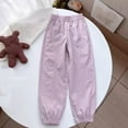thumbnail image 1 of Riecok Girls Wide Leg Sweatpants Elastic Waist with Pockets Solid Color Casual Trackpants Pink 11 Years, 1 of 8