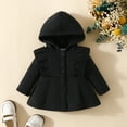 thumbnail image 1 of Riecok Girls Zip up Jackets with Hood Padded Prints Thermal Tops Soft Outerwear Top Winter Clothes Fitted Loose Lightweight Comfy Hoodie Outerwear Top Trendy Outfits Jackets Coat Black 6M, 1 of 8
