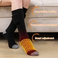 thumbnail image 1 of Riecok Heated Socks for Women Lightweight Cushioned Crew Socks Knee High Stretched Winter Warm Socks for Cold Weather, 1 of 4