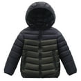 thumbnail image 1 of Riecok Hooded Puffer Jacket Kids with Pocket Long Sleeve Zip up Solid Color Fall Soft Comfy Coat for Boys Girls Army Green 14-15Years, 1 of 3