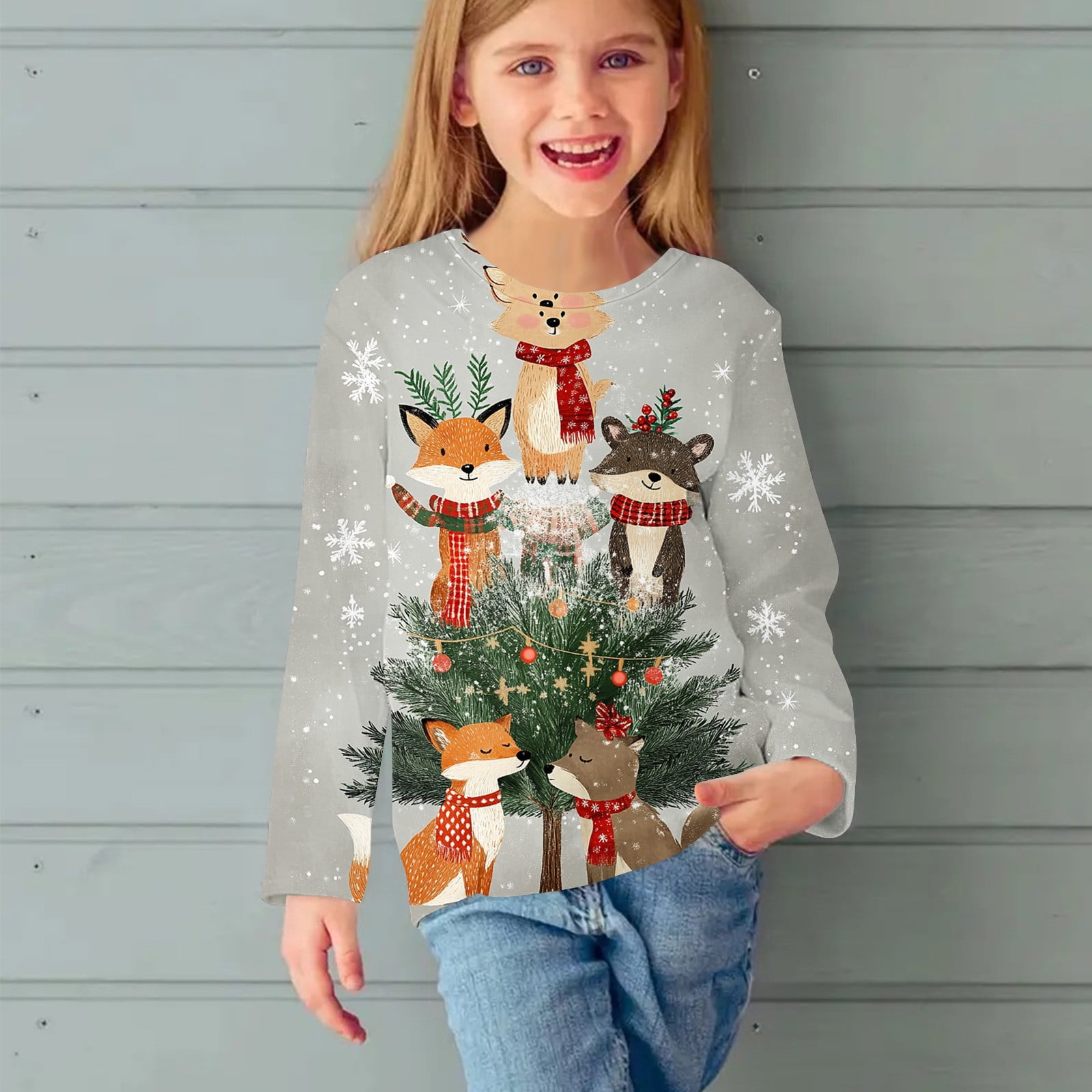 Hoodie Sweatshirt for Girls Long Sleeve Crew Neck Casual Spring Clothes 2025 Basic Fitted Outdoor Sports Shirt Trendy Outfits Hoodie Sweatshirt Older Children Pullover Multicolor 110