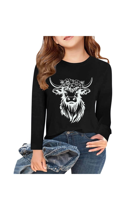 Hoodie Sweatshirt for Girls Long Sleeve Crewneck Casual Pullover All-match Soft Warm Lightfleece Lined Tops Trendy Outfits Hoodie Sweatshirt Older Children Pullover Black 7-8 T