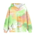 thumbnail image 1 of Riecok Hoodies for Girls Long Sleeve Round Neck Cute Printed Kids Pullover Top Clothes for Girls and Boys Green 130, 1 of 4