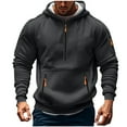 thumbnail image 1 of Riecok Hoodies for Men with Zipper Pullover Solid Color Long Sleeve Tops with Pocket Casual Comfortable Coat Dark Gray L, 1 of 5
