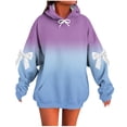 thumbnail image 1 of Riecok Hoodies for Women Long Sleeve Hooded Sweatshirts Bow Drop Shoulder Drawstring Pullover Tops Trendy Fall Clothes, 1 of 5