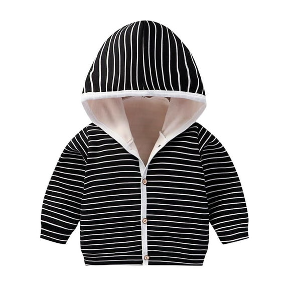 Riecok Jackets Girls Zip Up Soft Winter Clothes Warm Fitted Basic Loose Comfy Hoodie Thermal Tops Prints Girl And Boy Sweatshirts Trendy Outfits Jackets Coat Black 6 Months