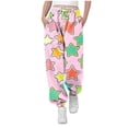 thumbnail image 1 of Riecok Jogger Sweatpants for Girls Waisted Drawstring with Pockets Printing Casual Trackpants Pink 5 Years, 1 of 7