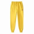 thumbnail image 1 of Riecok Jogging Pants for Men Elastic Waist Drawstring Open Bottom Solid Color Outdoor Running Jogger Pants with Pockets Yellow XXXL, 1 of 3