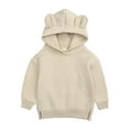 thumbnail image 1 of Riecok Kids Baby Toddler Girls Spring Outerwear Basic Loose Comfy Fall Thermal Tops Soft Basic Lightweight Casual Girl And Boy Trendy Clothes Hoodie Beige 2-3 Years, 1 of 8