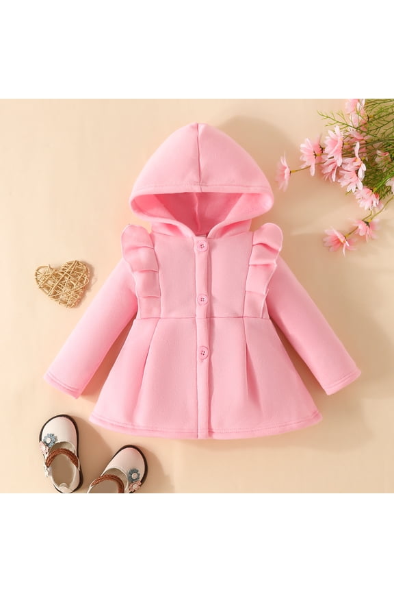 Kids Baby Toddler Girls Spring Outerwear Padded Prints Thermal Tops Soft Outerwear Top Winter Clothes Fitted Loose Lightweight Comfy Basic Trendy Clothes Jackets Pink 6M