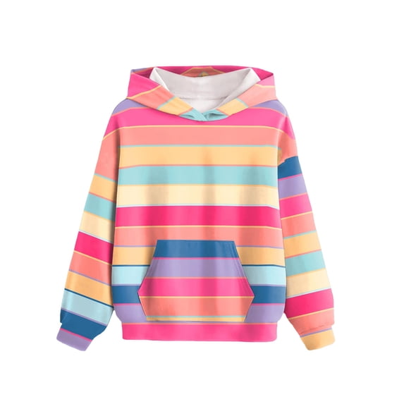 Riecok Kids Crop Tops Long Sleeve With Pockets Round Neck Soft Casual All-Match Hoodies for Boys Athletic Tops Blouse Tee Spring Clothes Hot Pink 11 T