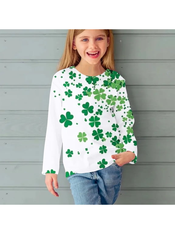 Kids Hoodies Girls Long Sleeve Crew Neck Casual Spring Clothes Basic Fitted Outdoor Lightfleece Lined Tops Trendy Outfits Hoodie Older Children Pullover Green 4 T