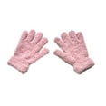 thumbnail image 1 of Riecok Kids Mittens Stretch Full Finger Knitted Solid Color Warm Kintted Gloves for Outdoor Sports Pink Free Size, 1 of 2