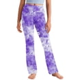 thumbnail image 1 of Riecok Kids Pants Girls Leggings High Waisted Elasticity Cute Printed Fashion Straight Yoga Pants Purple 5 Years, 1 of 8