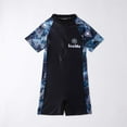 thumbnail image 1 of Riecok Kids Wetsuit for Boys and Girls Short Sleeved Toddler Kids Girls Jumpsuit Swimsuit Swimwear Bathing Surf Suit Navy 5 Years, 1 of 4