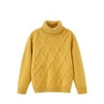 thumbnail image 1 of Riecok Kids Winter Sweater High Collar Long Sleeve Solid Color Fall Winter Warm Pullover Sweater Yellow 150 11 Years, 1 of 3