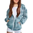 thumbnail image 1 of Riecok Kids Zip up Jacket with Pocket Long Sleeve Zip up Cute Print Fall Casual Coat Outwear Light Blue 10 Years, 1 of 8