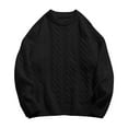 thumbnail image 1 of qelini Knit Sweaters for Men Crewneck Pullover Sweaters Solid Textured Long Sleeve Tops Thermal Winter Blouses, 1 of 5